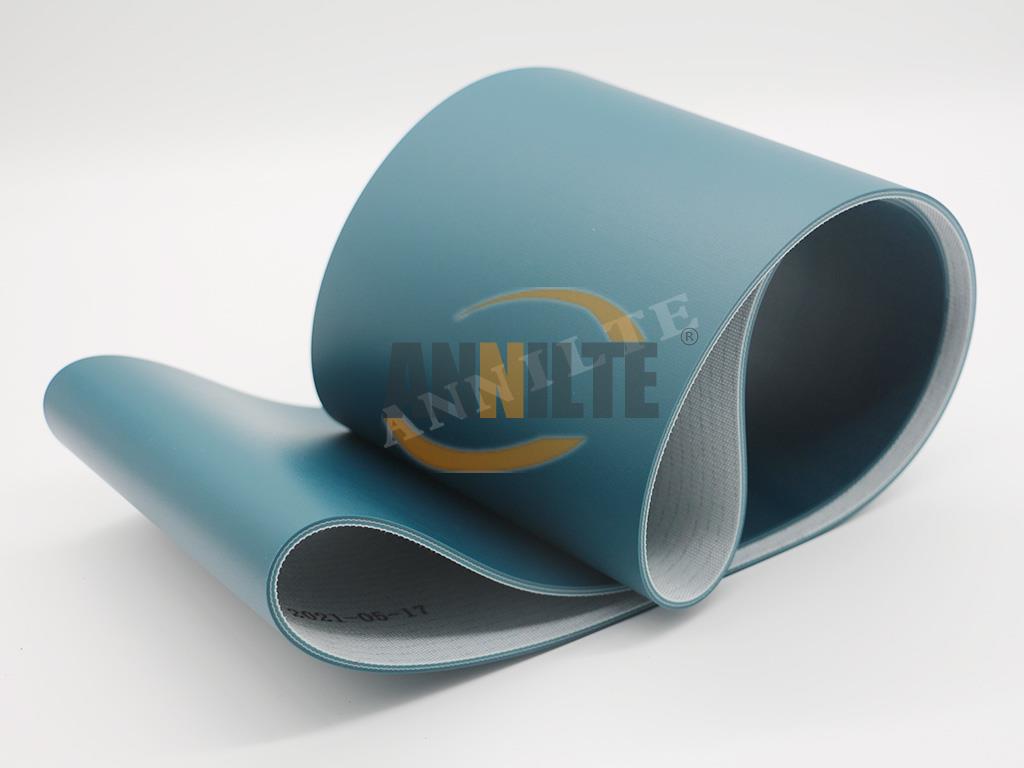 垃圾分選設備輸送帶_智能垃圾傳送帶墨綠色PVC輸送帶