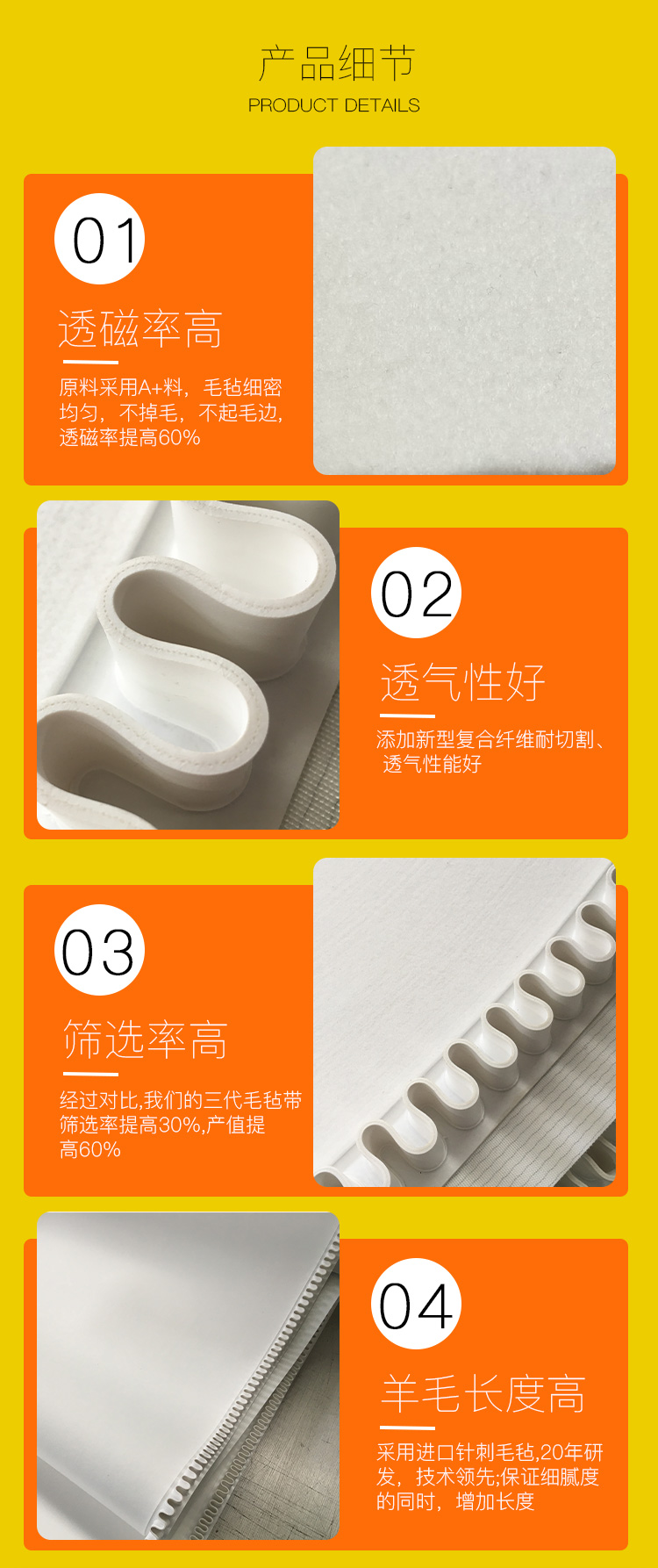 選礦毛氈輸送帶